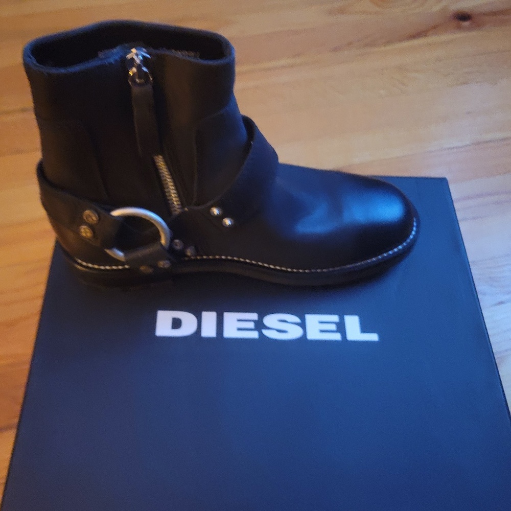 Mens Leather Diesel motorcycle Boots Size 9